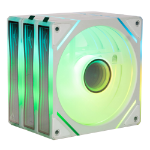 Naceb Technology NA-0650B sistema de refrigeración de computadora Gabinete de la computadora Ventilador 12 cm Blanco 3 pieza(s)