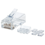 Intellinet RJ45 Modular Plugs, Cat6A, UTP, 2-prong, for stranded wire, 15 µ gold plated contacts, 80 pack