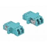 DeLOCK Optical Fiber Coupler LC Duplex female to LC Duplex female Multi-mode 2 pieces light blue