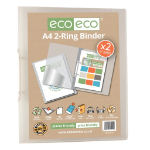 eco-eco A4 95% Recycled Clear Presentation 2 O Ring Portrait Binder