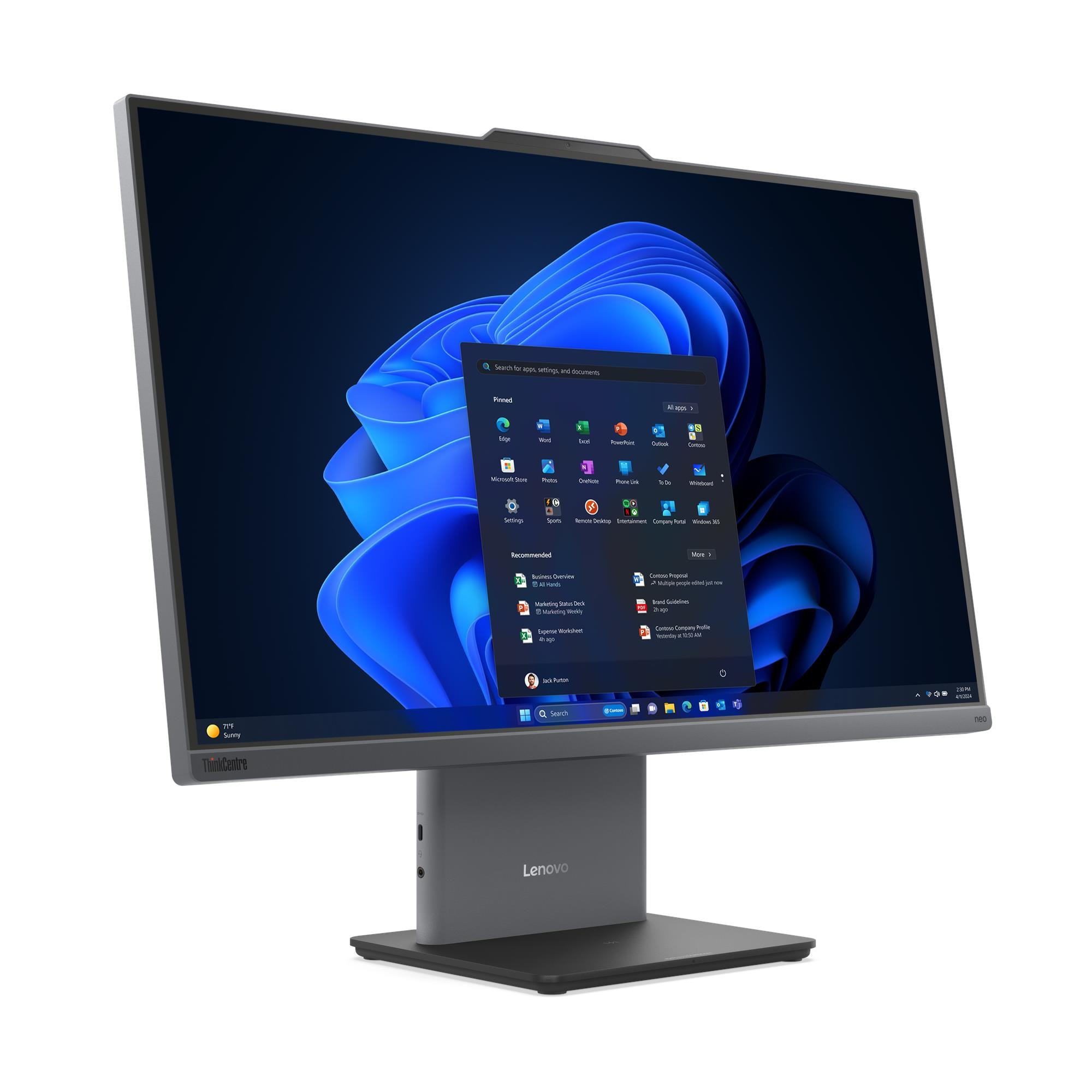 Lenovo ThinkCentre neo 50a 27 Gen 6 LNL Intel Core Ultra 7 256V 68.6 cm (27") 1920 x 1080 pixels Touchscreen All-in-One PC 16 GB 512 GB SSD Windows 11 Pro Wi-Fi 6 (802.11ax) Grey