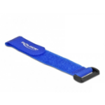 DeLOCK Hook-and-loop cable tie with loop L 190 x W 25 mm blue 5 pieces