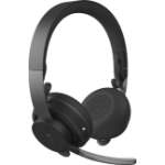 Logitech MSFT Teams Zone Wireless Plus Headset Head-band Office/Call center Bluetooth Graphite