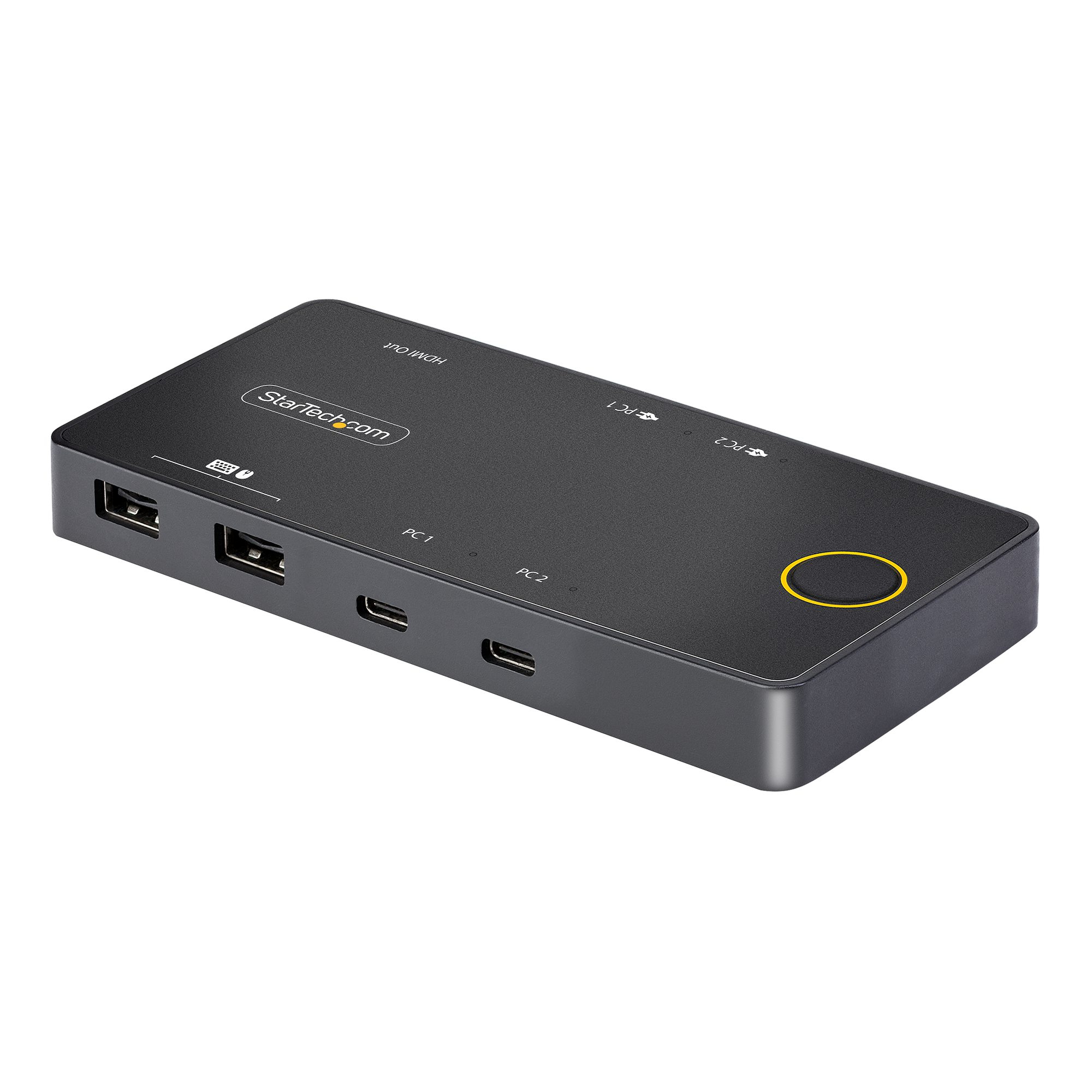 StarTech.com 2-Port USB-C KVM Switch, Single-4K 60Hz HDMI Monitor, Dual-100W Power Delivery Pass-through Ports, Bus Powered, USB Type-C/USB4/Thunderbolt 3/4 Compatible - Small Form Factor