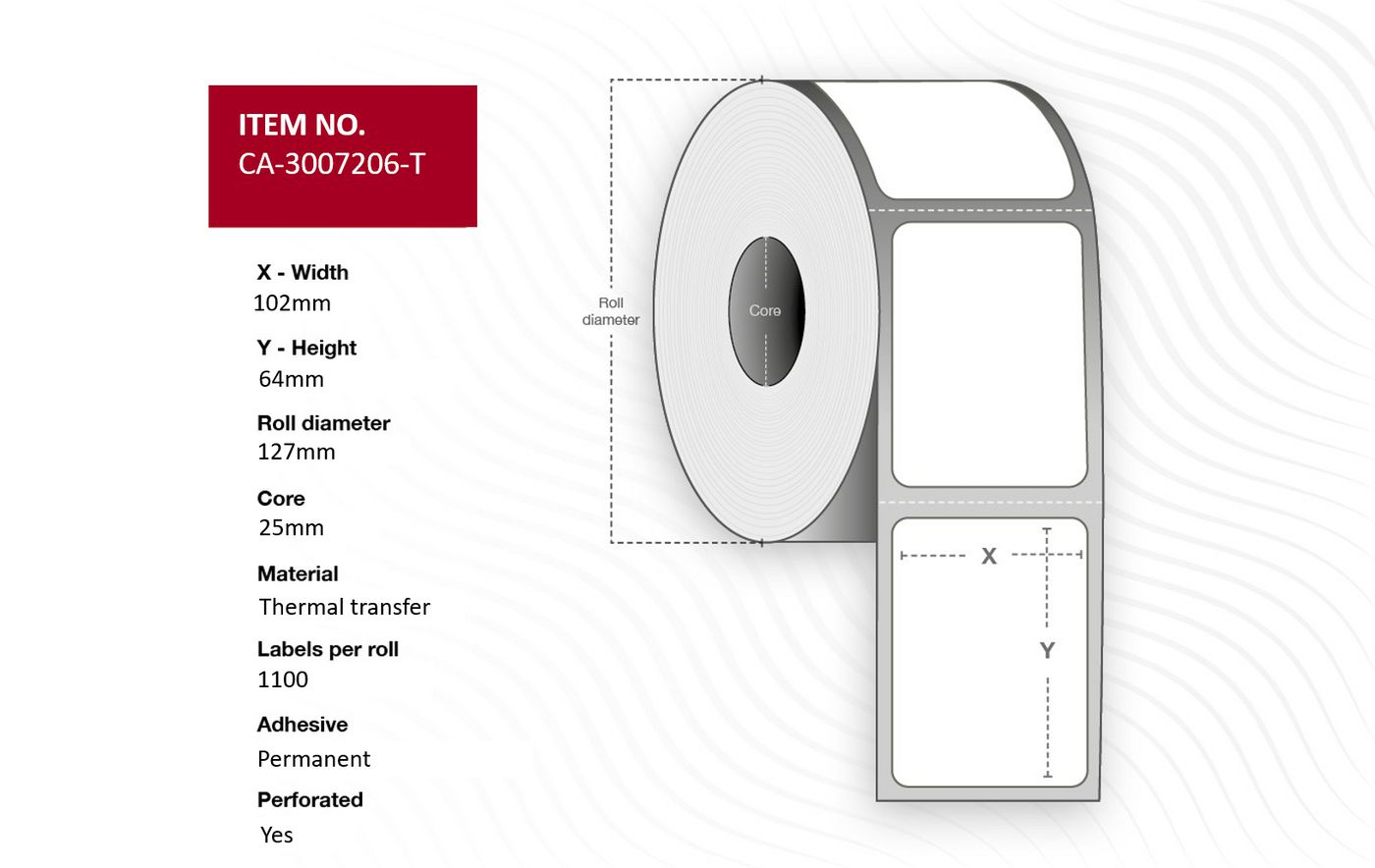 Capture White Ca-3007206-T Printer Label