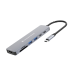 Conceptronic DONN28G 7-in-1 USB 3.2 Gen 1 Docking Station, 4K60Hz HDMI, USB-A 5Gbps x 2, USB-C 5Gbps, SD, TF/MicroSD, 100W USB PD