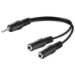 Microconnect AUDLR02 audio cable 0.2 m 3.5mm 2 x 2.5mm Black