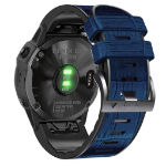 Garmin EU Product - Tactix 7 / Fenix 7X / 6X Pro PU-leather / silicone Watch Band - Blue