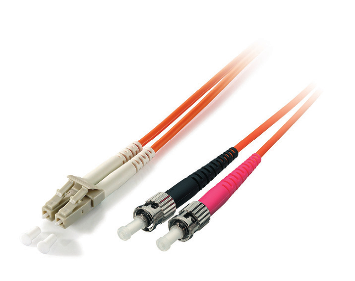 Image of Equip LC/ST Fiber Optic Patch Cable, OS2, 15m