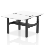 Dynamic Air Back-to-Back W1200 x D800mm Height Adjustable Sit Stand 2 Person Bench Desk With Cable Ports White Finish Black Frame - HA01698 DD