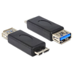 DeLOCK 65183 cable gender changer USB 3.0-A FM micro USB 3.0-B M Black