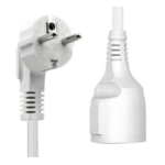 ProXtend Angled Type F (Schuko) Male to Female Power Extension Cord White 2m