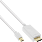 InLine Mini DisplayPort to HDMI converter cable w/audio, 4K/60Hz, white, 0.5m