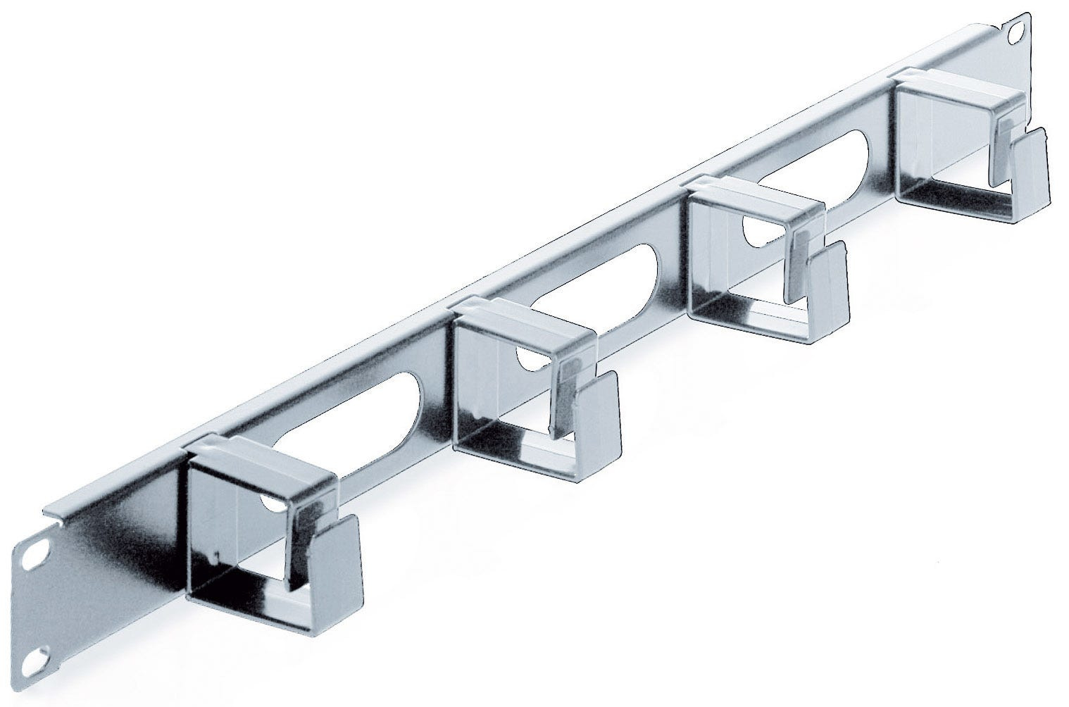 Image of Intellinet 19" Cable Management Panel, 1U, 4 short plastic rings, Grey