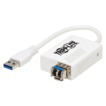 Tripp Lite U336-SMF-1G-LC USB 3.0 Singlemode Fiber Optic Transceiver Ethernet Adapter, 10/100/1000 Mbps, 1310nm, 5km, LC