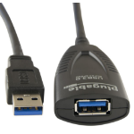 Plugable Technologies USB3-5M-D USB cable 196.9" (5 m) USB 3.2 Gen 1 (3.1 Gen 1) USB A Black