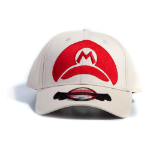 Nintendo Super Mario Bros. Mario Cap Logo Adjustable Cap, Unisex, White (BA301108NTN)