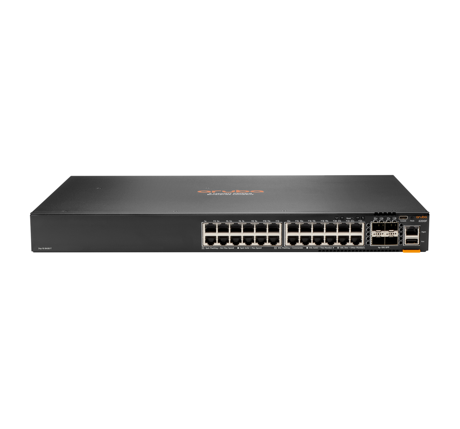 Aruba 6200F 24G Class4 PoE 4SFP+ 370W Managed L3 Gigabit Ethernet (10/100/1000) Power over Ethernet (PoE) 1U Black