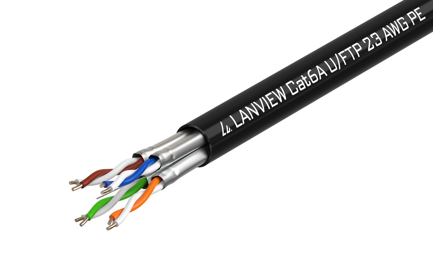 Lanview LVN122445 networking cable Black 500 m Cat6a U/FTP (STP) Round