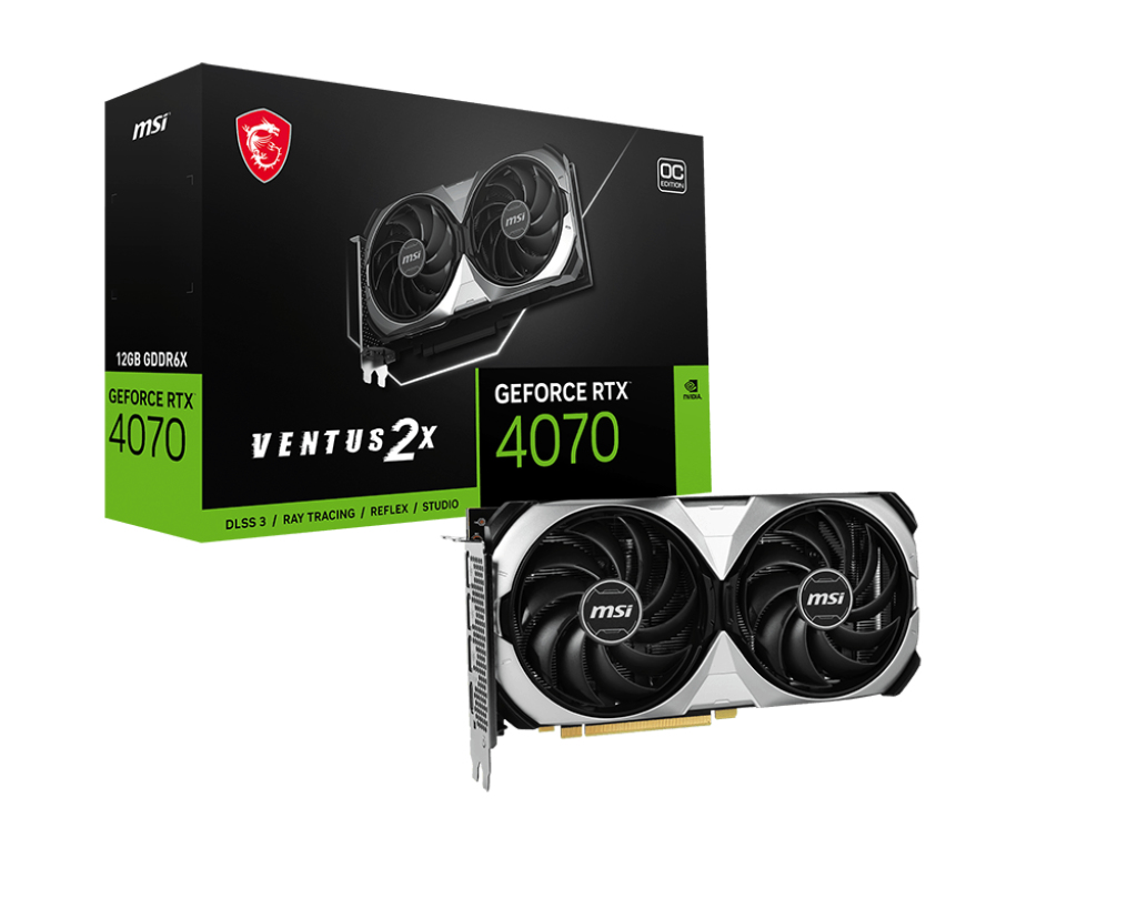 MSI VENTUS GEFORCE RTX 4070 2X 12G OC graphics card NVIDIA 12 GB GDDR6