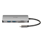 D-Link DUB-M610 station d'accueil Avec fil USB 3.2 Gen 1 (3.1 Gen 1) Type-C Aluminium, Noir