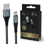 Extralink SMART LIFE CABLE 15W, USB-A TO USB-C, 120CM, NYLON BRAIDED, 5V 2.4A/3A, BLACK USB cable