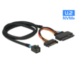 DeLOCK 0.75m, SFF-8643/U.2 SFF-8639+SATA Black