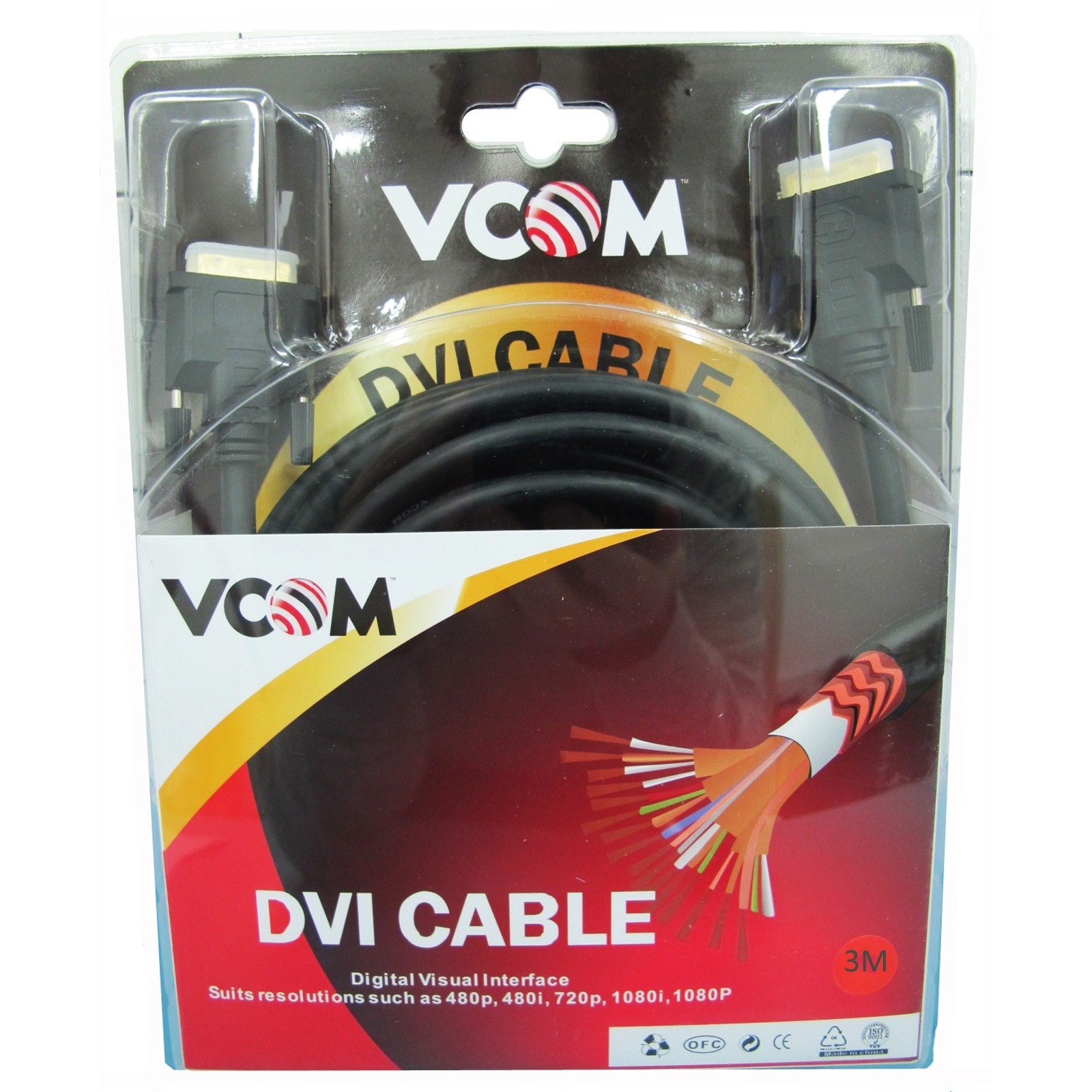 VCOM CG441D DVI cable 3 m DVI-D Black