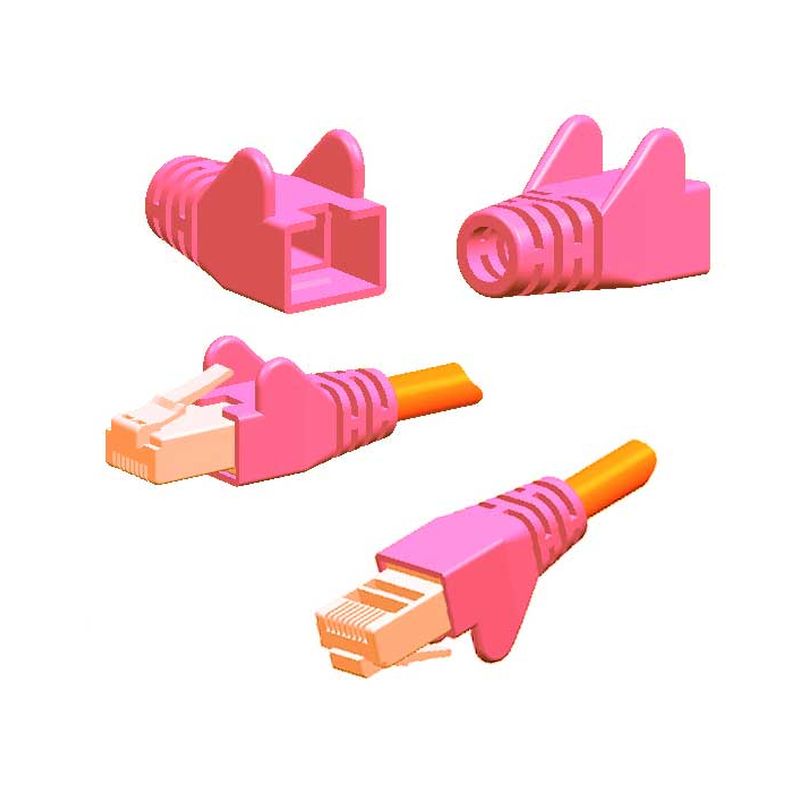 Image of FDL WING MOULDED SNAGPROOF RJ45 CABLE BOOT - PINK