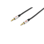 Ednet 84540 audio kabel 1,5 m 3.5mm Zwart, Zilver