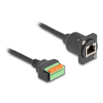DeLOCK 88153 tussenstuk voor kabels RJ45 8-Pin Terminal Block Zwart