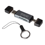 Maplin USB-C and USB-A 3.0 SD Card Reader for SDXC / SDHC / MicroSDXC / MicroSDHC - Aluminium Case