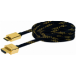 Schwaiger 1.5m HDMI - mini HDMI m/m HDMI kabel 1,5 m HDMI Type A (Standaard) HDMI Type C (Mini) Zwart, Goud