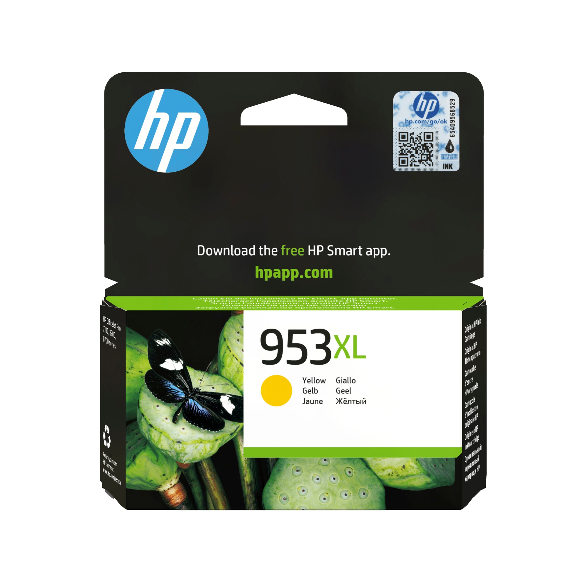 HP F6U18AE/953XL Ink cartridge yellow high-capacity, 1.45K pages 18ml for HP OfficeJet Pro 7700/8210/8710