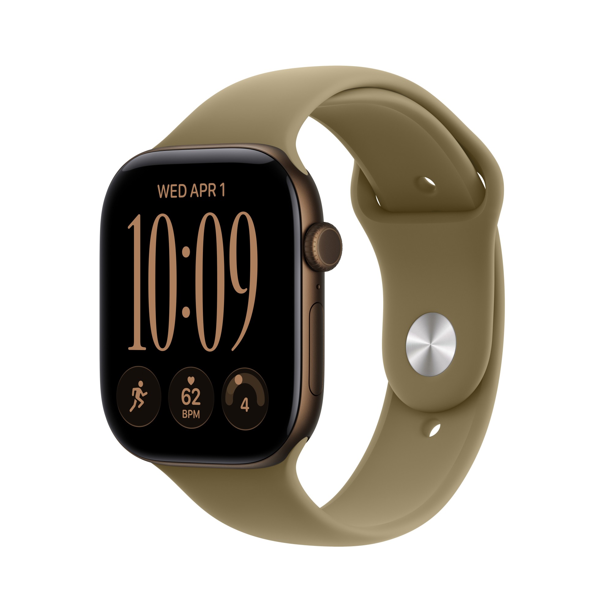Apple Watch Series 12 GPS 46mm Dark Bronze Aluminium Case with Olive S