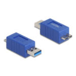 DeLOCK 67214 tussenstuk voor kabels USB Type-A USB Micro-B Blauw