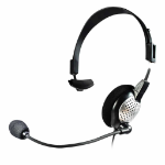 Andrea Communications NC-181VM Headset Wired Head-band Office/Call center Black, Silver