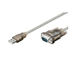 Image of Microconnect USB A/Serial DB9 M-M 1.8m serial cable Grey USB 2.0 A