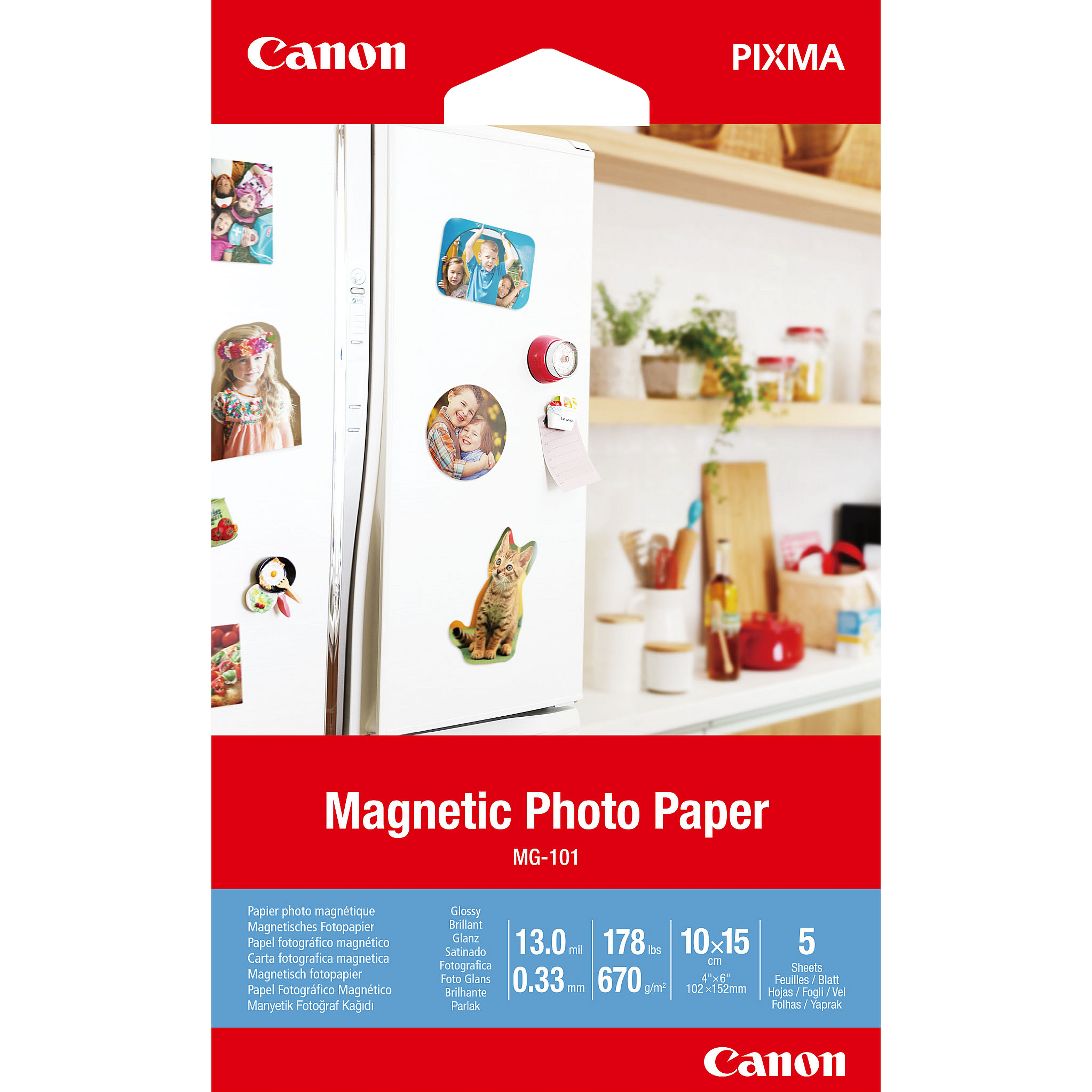 Image of Canon MG-101 Magnetic Photo Paper, 4x6", 5 sheets