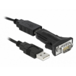 DeLOCK 66286 seriële kabel Zwart 0,8 m USB Type-A DB-9