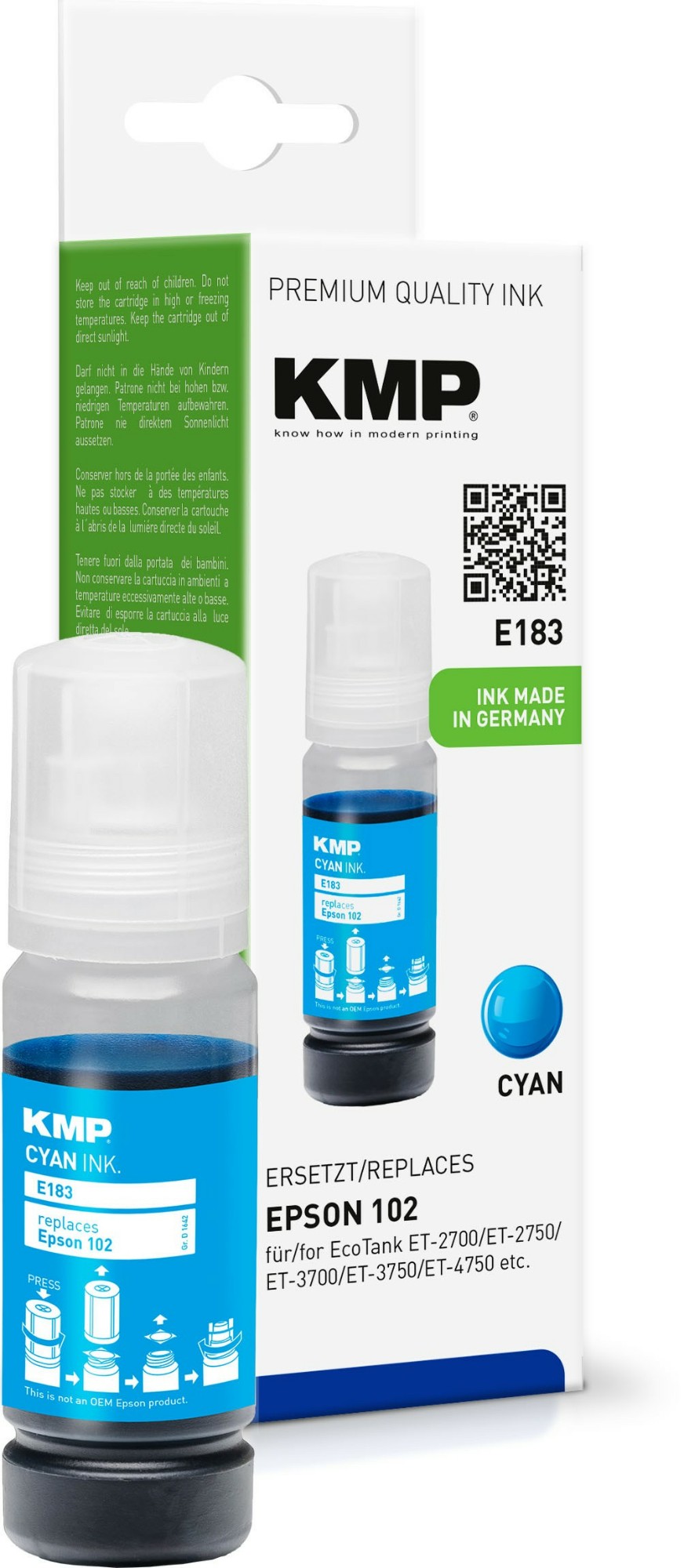KMP E183 ink cartridge 1 pc(s) Compatible Cyan