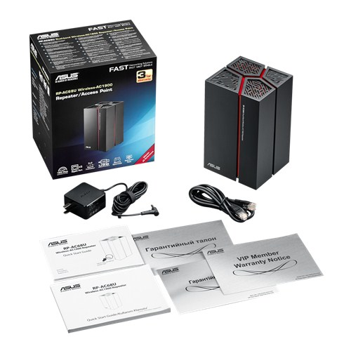 ASUS Wireless AC1900 repeater with USB 3.0 and 5 Gigabit Ethernet ports