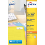 Avery White Mini Label - Laser - L7651 Geel
