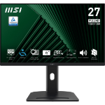 MSI PRO MP275PG 27 Inch Monitor, FHD (1920 x 1080), 100Hz, IPS, 1ms, 1x HDMI 1.4b, 1x DP 1.2a output, 1x D-Sub(VGA), Built-in Speakers, Anti-Glare, Anti-Flicker, Less Blue light, TÜV Certified, VESA, Kensington, 4-way adjustable stand, Black