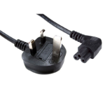 FDL 2M UK MAINS CABLE - UK PLUG TO R/A C5 (CLOVER LEAF) SOCKET