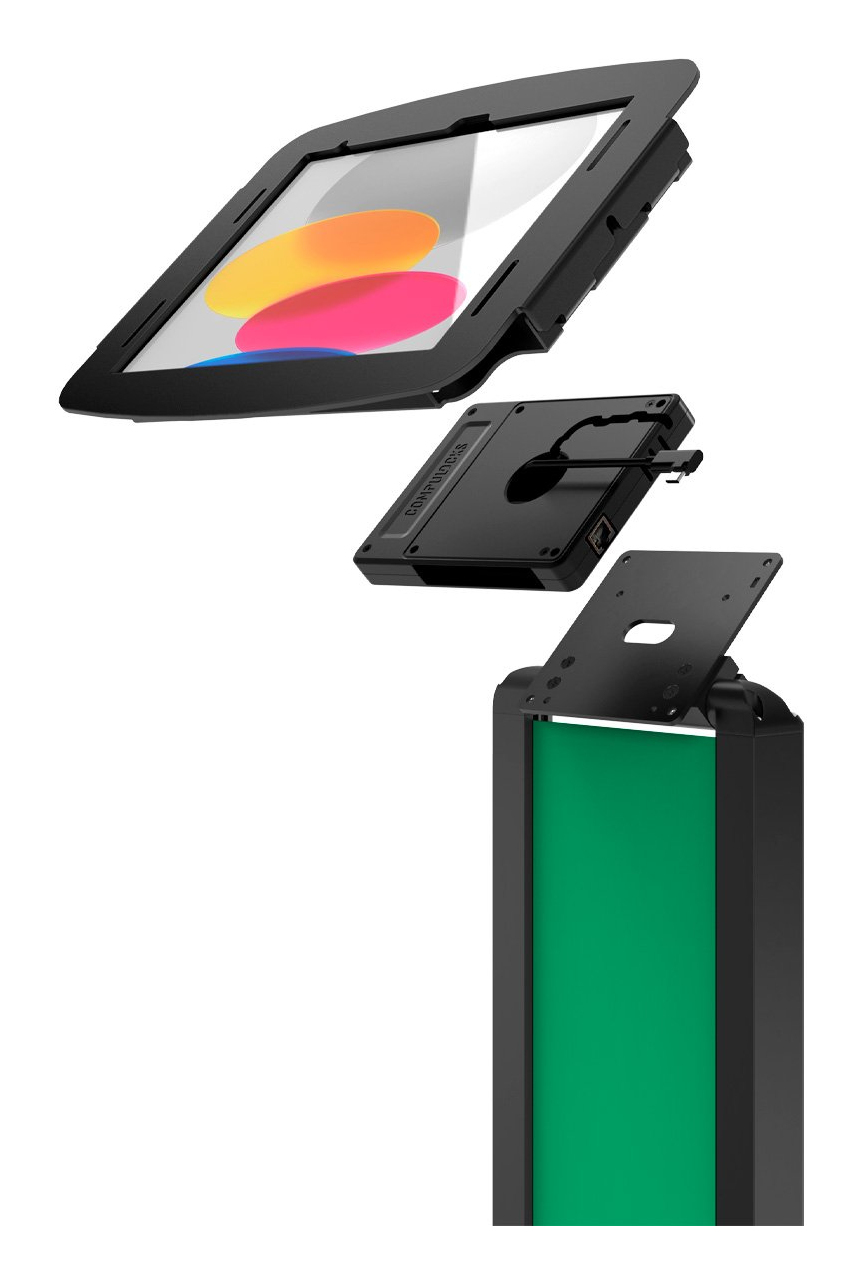 Compulocks Black Ipad 10.9" 10Th Gen Space Enclosure Brandable Floor St