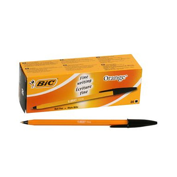 Bic Orange Fine Ballpoint Pen Black (20 Pack) 1199110114