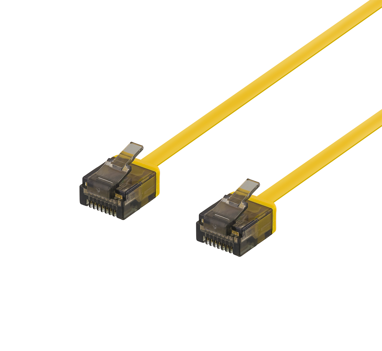 EU Product - Cat6a patch cable, flat, 0.5m, yellow thumbnail