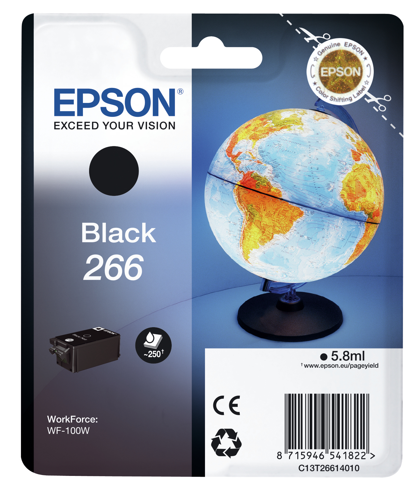 Image of Epson C13T26614010/266 Ink cartridge black, 260 pages 5,8ml for...