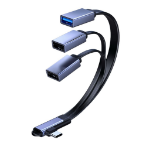 Microconnect MC-USBCANG-USBA3WAY video cable adapter 0.12 m USB Type-C Blue